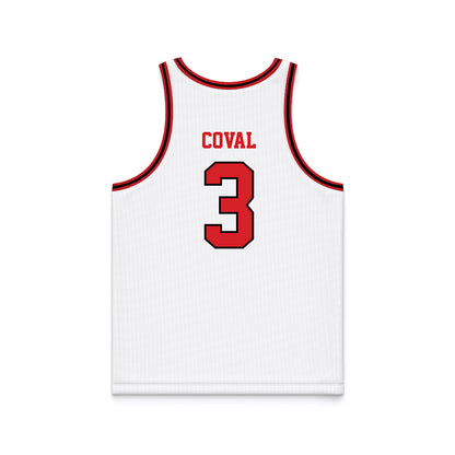Davidson - NCAA Men's Basketball : Nick Coval - White Basketball Jersey