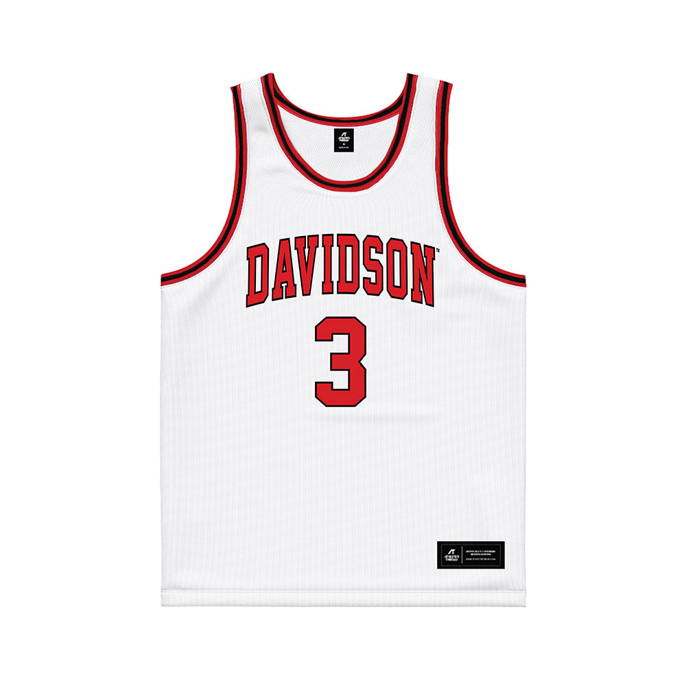 Davidson - NCAA Men's Basketball : Nick Coval - White Basketball Jersey