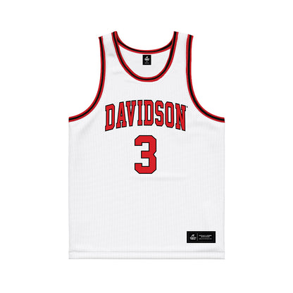 Davidson - NCAA Men's Basketball : Nick Coval - White Basketball Jersey