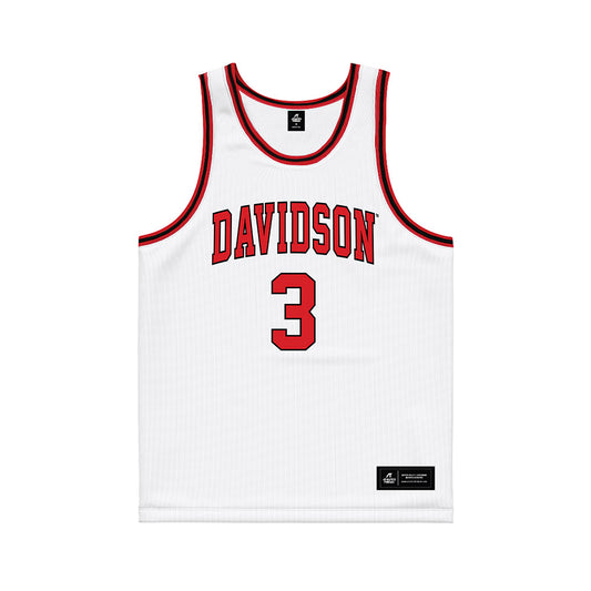 Davidson - NCAA Men's Basketball : Nick Coval - White Basketball Jersey