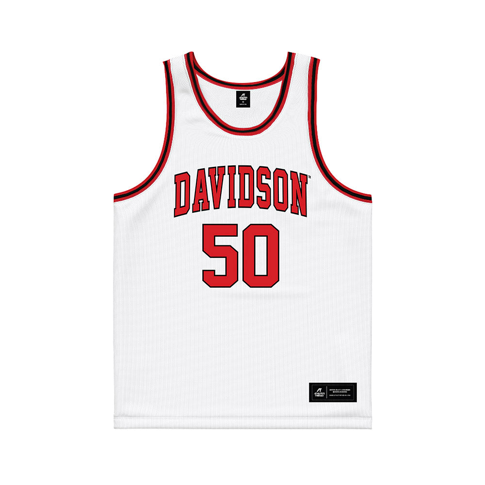 Davidson - NCAA Men's Basketball : John Nowland - White Basketball Jersey-0