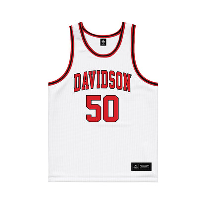Davidson - NCAA Men's Basketball : John Nowland - White Basketball Jersey-0