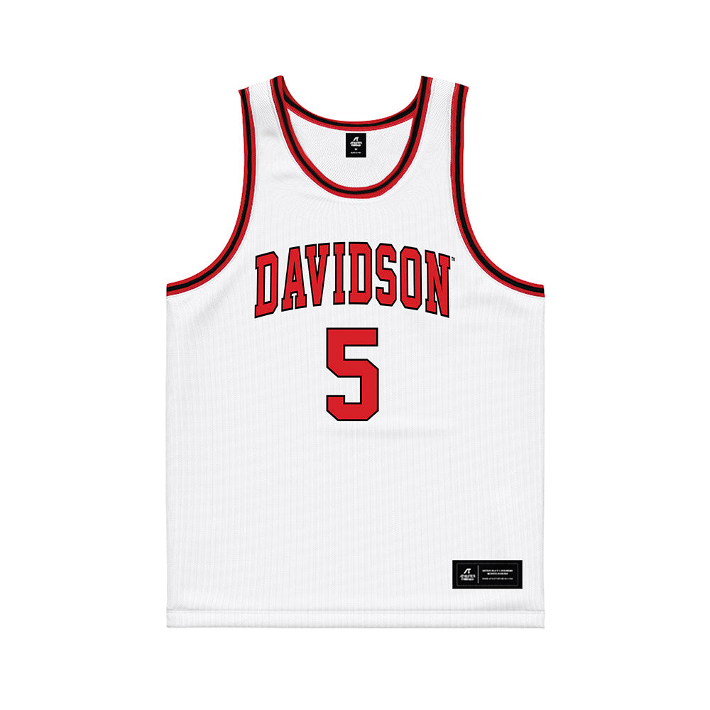Davidson - NCAA Men's Basketball : Parker Friedrichsen - White Basketball Jersey-0