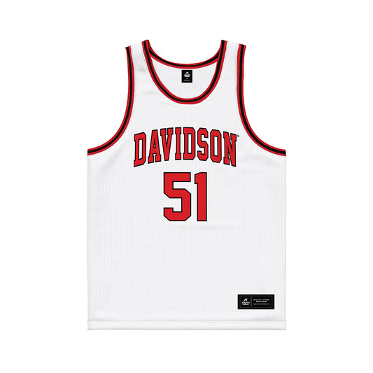 Davidson - NCAA Men's Basketball : Brock Matheny - White Basketball Jersey