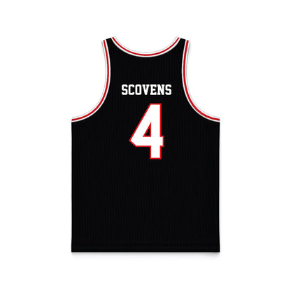 Davidson - NCAA Men's Basketball : Josh Scovens - Black Basketball Jersey-1