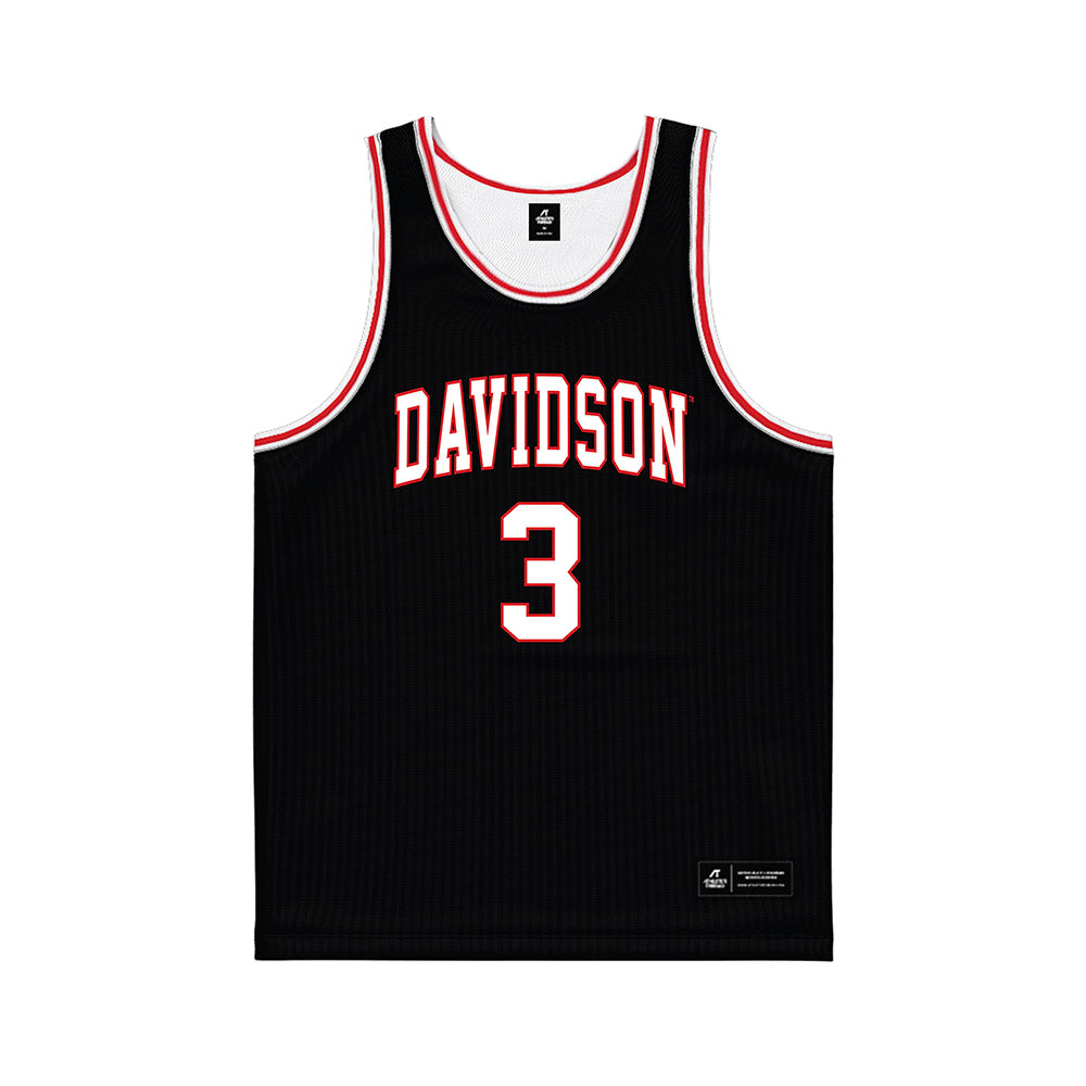 Davidson - NCAA Men's Basketball : Nick Coval - Black Basketball Jersey