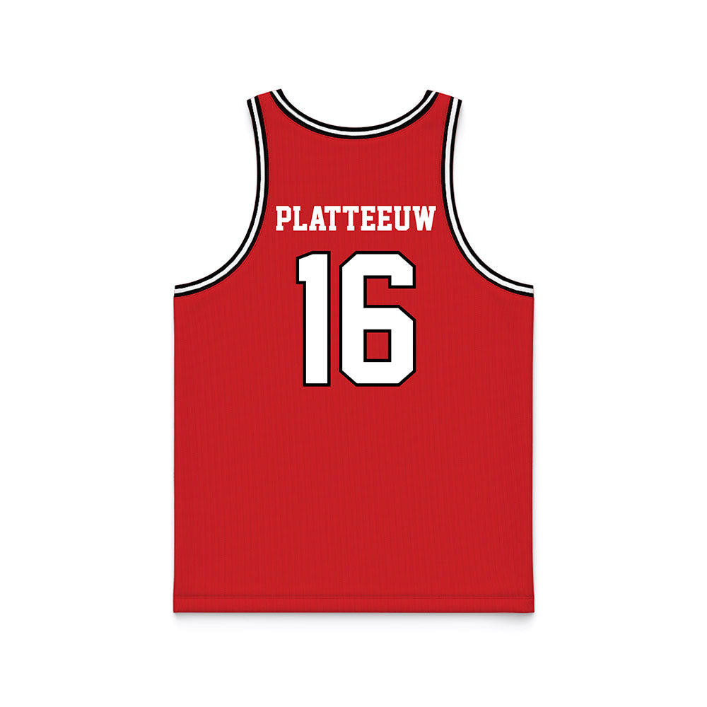 Davidson - NCAA Men's Basketball : Ian Platteeuw - Red Basketball Jersey-1