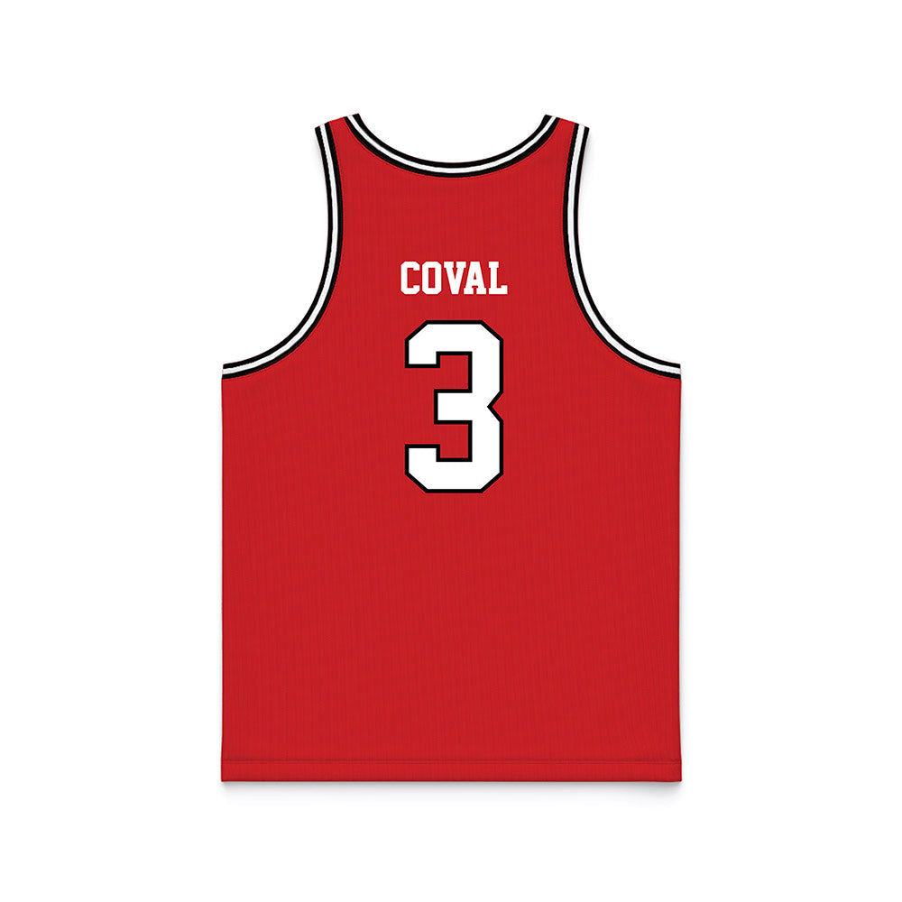 Davidson - NCAA Men's Basketball : Nick Coval - Red Basketball Jersey