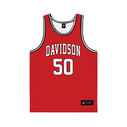 Davidson - NCAA Men's Basketball : John Nowland - Red Basketball Jersey-0