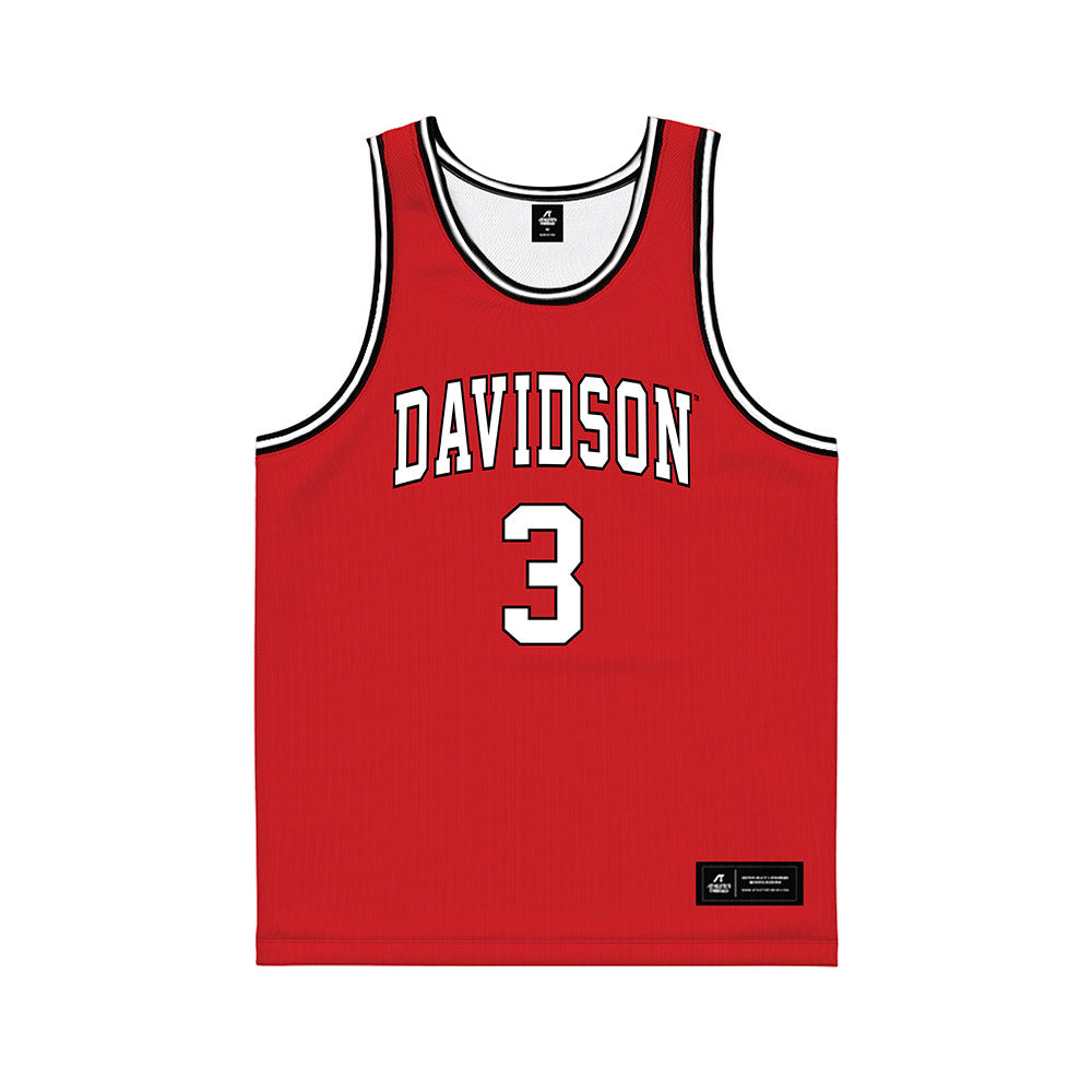 Davidson - NCAA Men's Basketball : Nick Coval - Red Basketball Jersey
