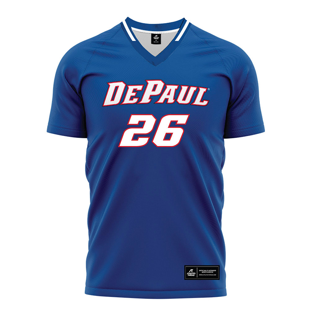 DePaul - NCAA Men's Soccer : Christian Baumgartner - Blue Soccer Jersey