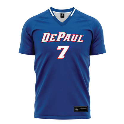 DePaul - NCAA Men's Soccer : Sam Tinoco - Blue Soccer Jersey-0