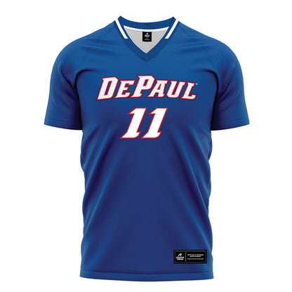 DePaul - NCAA Men's Soccer : Christian Dionne - Blue Soccer Jersey-0