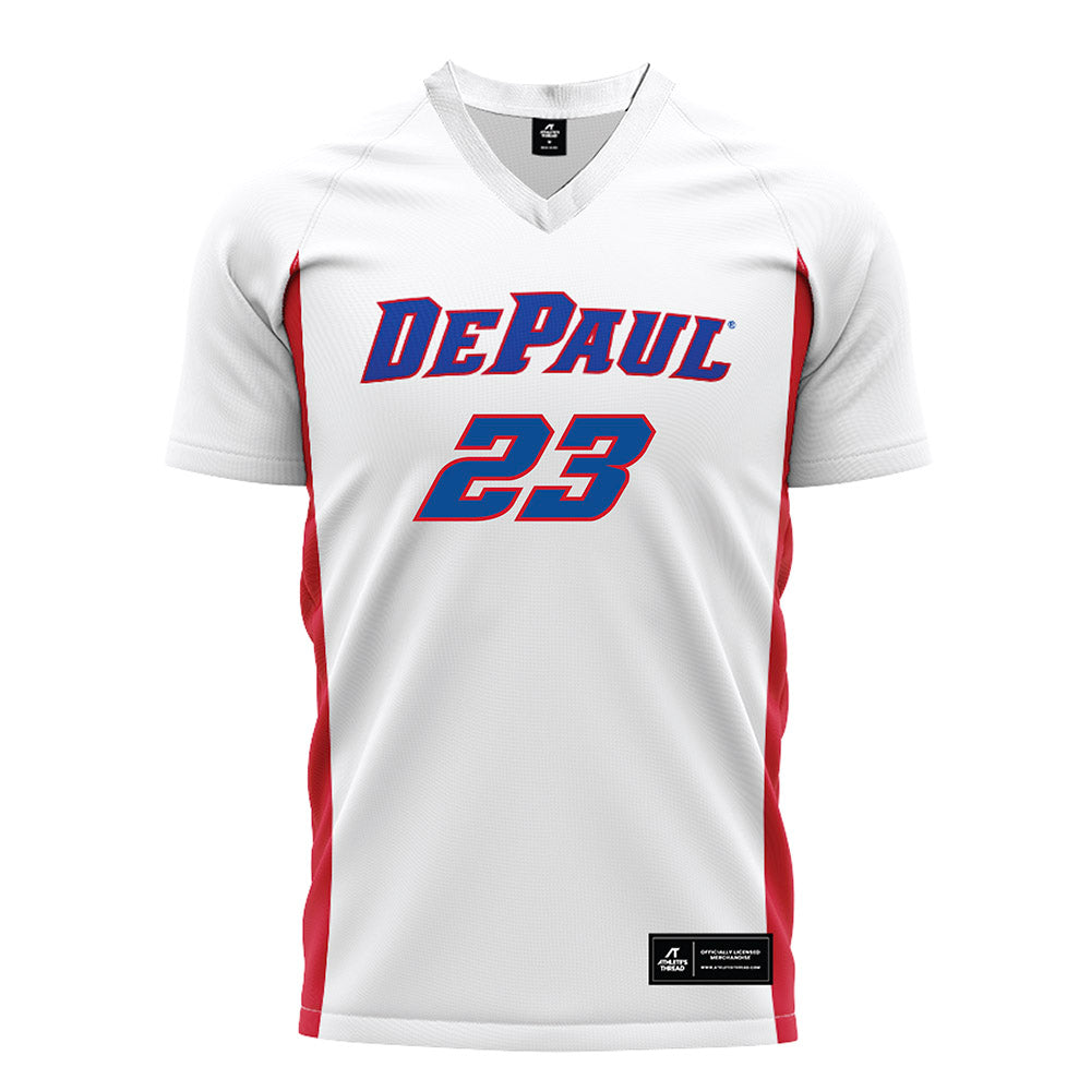DePaul - NCAA Men's Soccer : Luca Iaccino - White Soccer Jersey-0