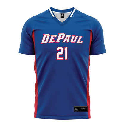 DePaul - NCAA Women's Soccer : Jericho Frigon - Blue Soccer Jersey-0
