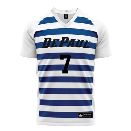 DePaul - NCAA Women's Soccer : Marin Stamper - White Striped Soccer Jersey-0