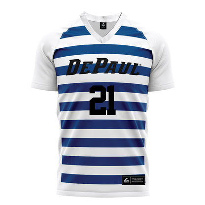DePaul - NCAA Women's Soccer : Jericho Frigon - White Striped Soccer Jersey-0
