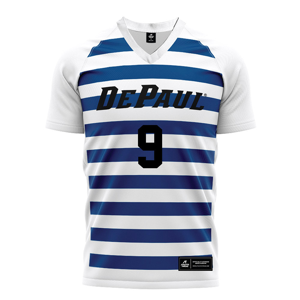DePaul - NCAA Women's Soccer : Sienna Gonzales - White Striped Soccer Jersey-0