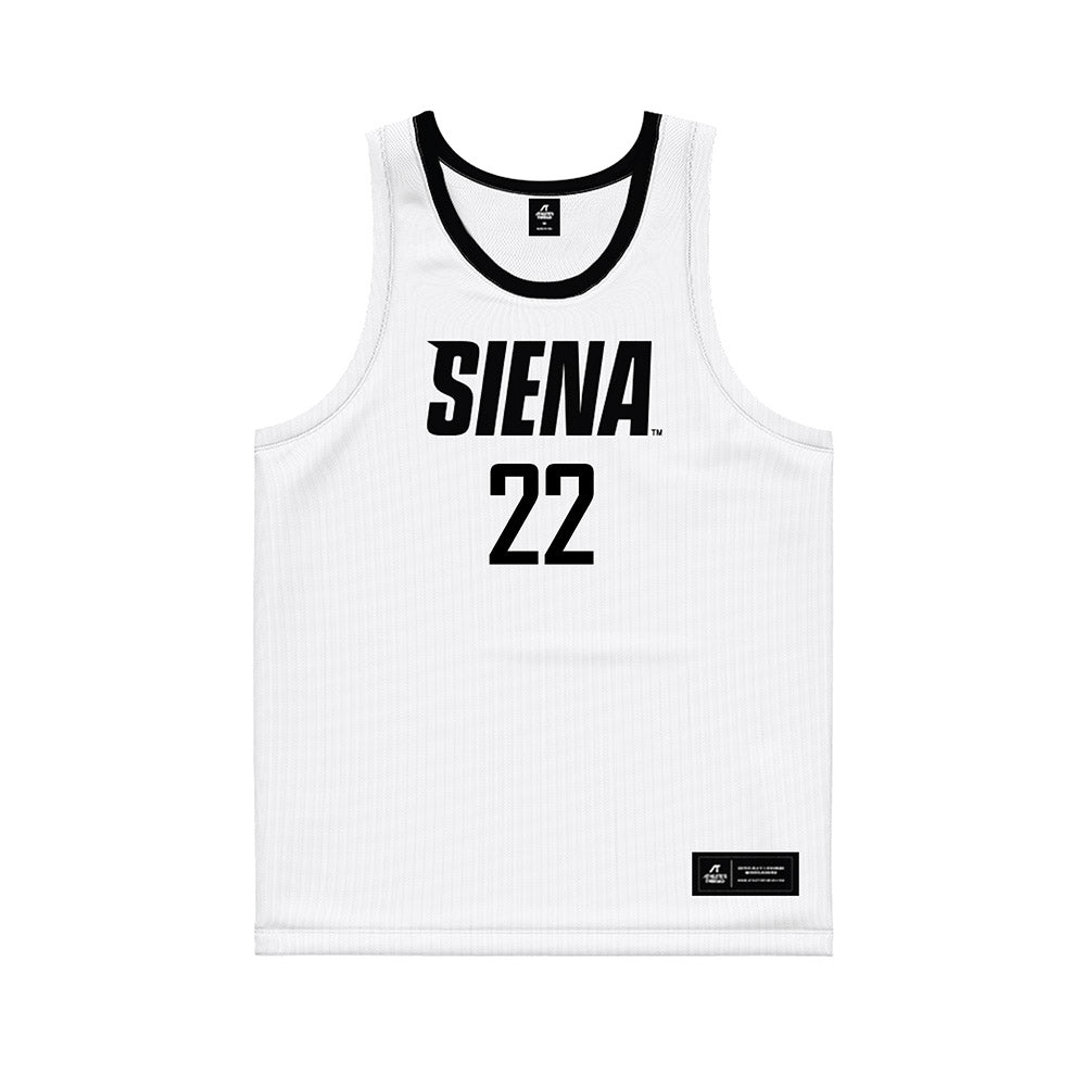 Siena - NCAA Women's Basketball : Genevive Wedemeyer - White Basketball Jersey-0
