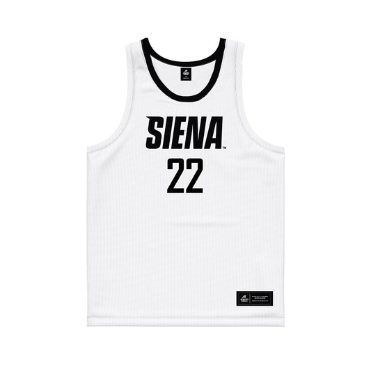 Siena - NCAA Women's Basketball : Genevive Wedemeyer - White Basketball Jersey-0