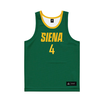 Siena - NCAA Women's Basketball : Valencia Fontenelle-Posson - Green Basketball Jersey-0