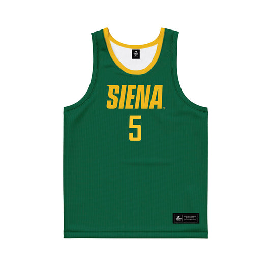 Siena - NCAA Women's Basketball : Azera Gates - Green Basketball Jersey-0