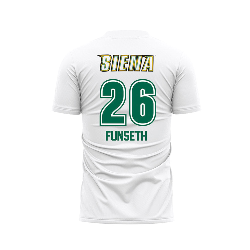 Siena - NCAA Women's Soccer : Cece Funseth - White Soccer Jersey-1
