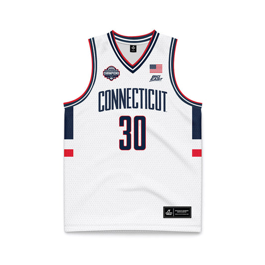 UConn - NCAA Men's Basketball : Liam McNeeley - White Basketball Jersey