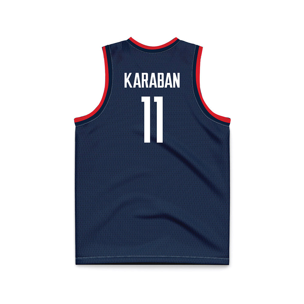 UConn - NCAA Men's Basketball : Alex Karaban - National Champions Navy Basketball Jersey