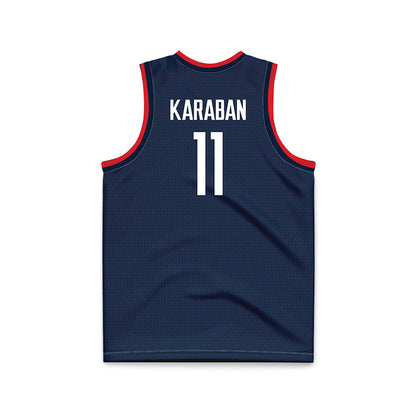 UConn - NCAA Men's Basketball : Alex Karaban - National Champions Navy Basketball Jersey
