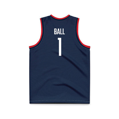 UConn - NCAA Men's Basketball : Solo Ball - National Champions Navy Basketball Jersey
