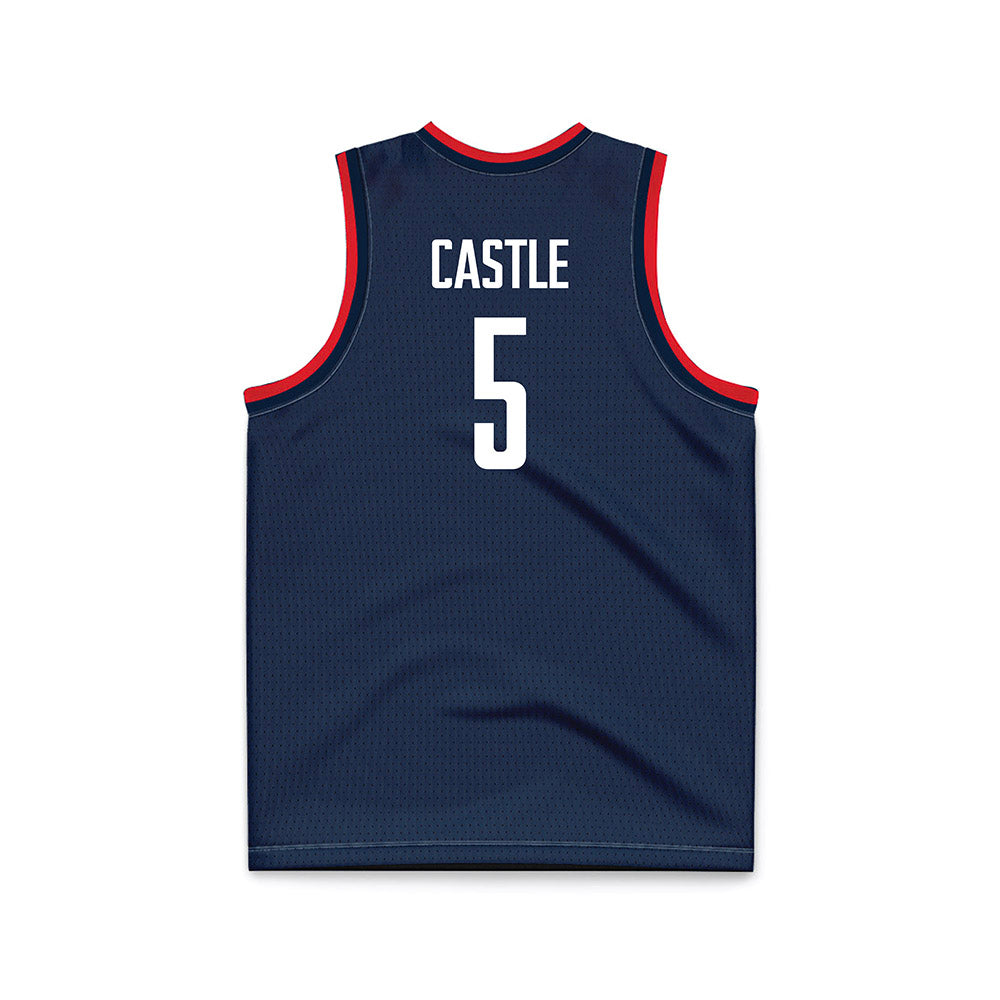 UConn - NCAA Men's Basketball : Stephon Castle - National Champions Navy Basketball Jersey