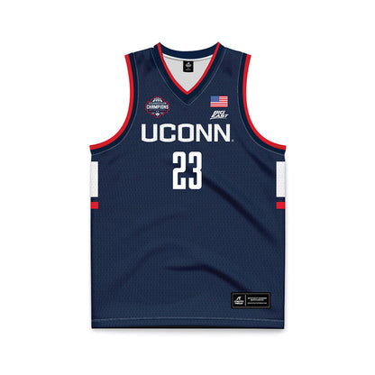 UConn - NCAA Men's Basketball : Jayden Ross - National Champions Navy Basketball Jersey