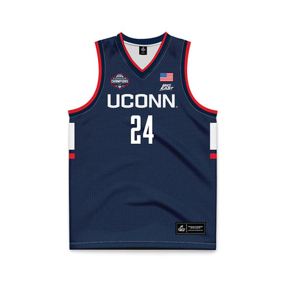 UConn - NCAA Men's Basketball : Youssouf Singare - National Champions Navy Basketball Jersey