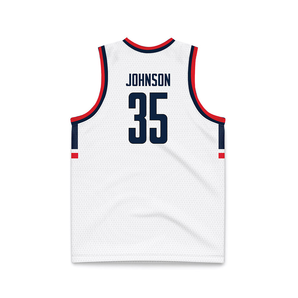 UConn - NCAA Men's Basketball : Samson Johnson - National Champions White Basketball Jersey