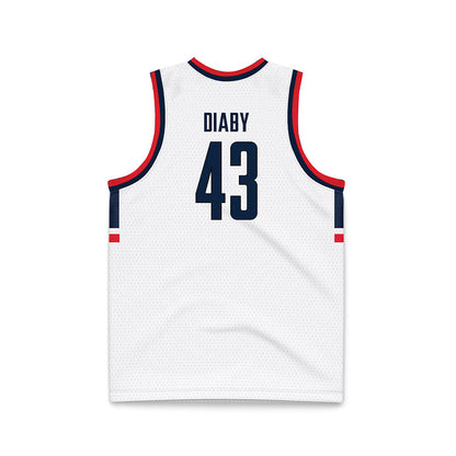 UConn - NCAA Men's Basketball : Souleymane Diaby - White Basketball Jersey-1