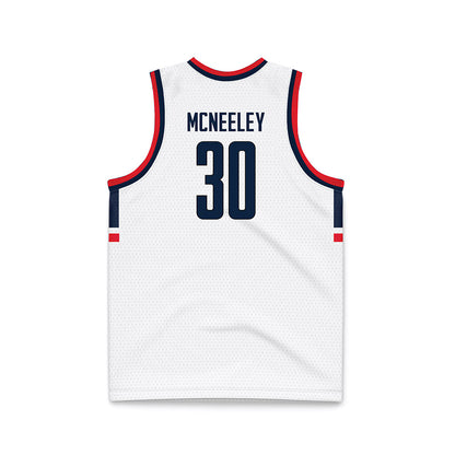 UConn - NCAA Men's Basketball : Liam McNeeley - White Basketball Jersey