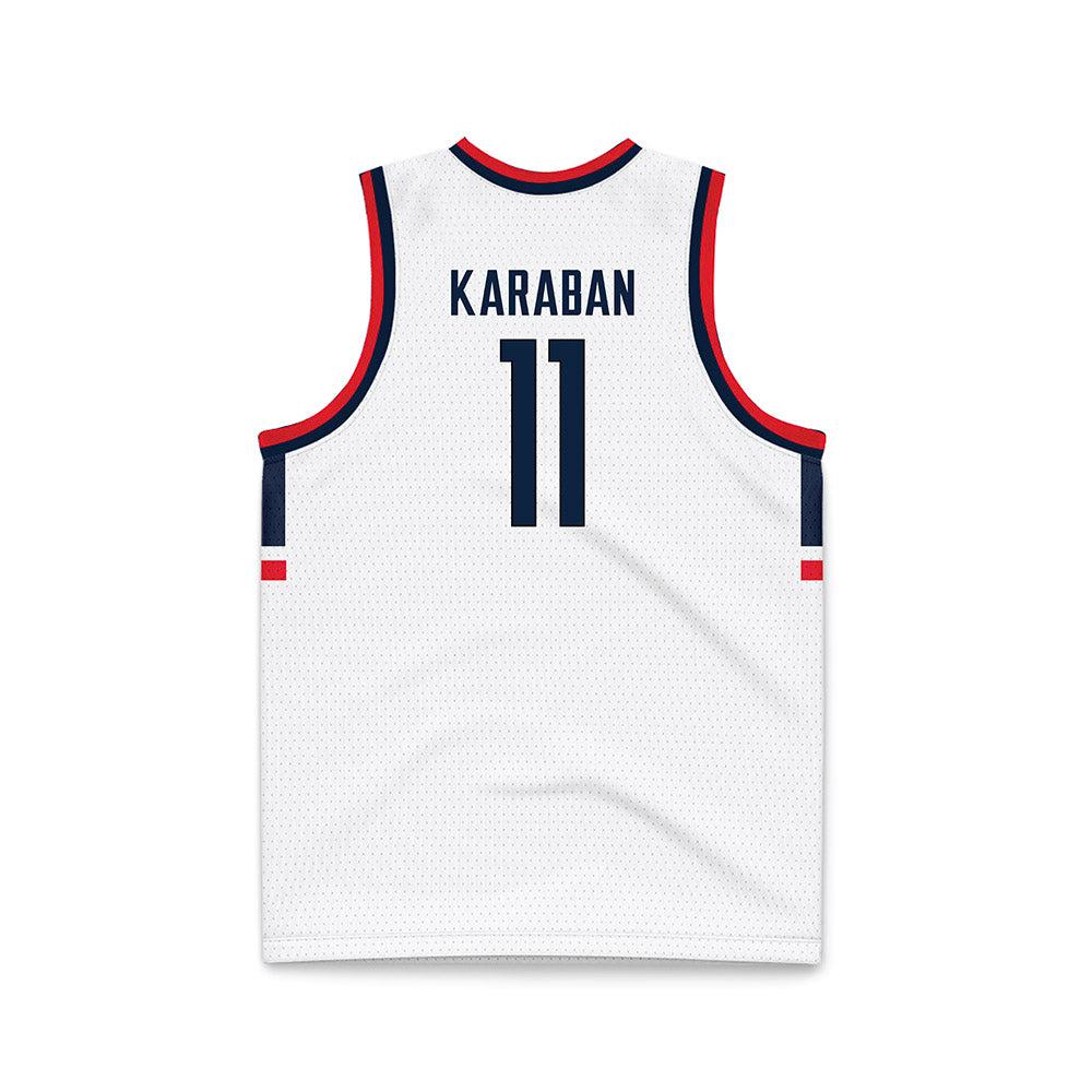 UConn - NCAA Men's Basketball : Alex Karaban - National Champions White Basketball Jersey