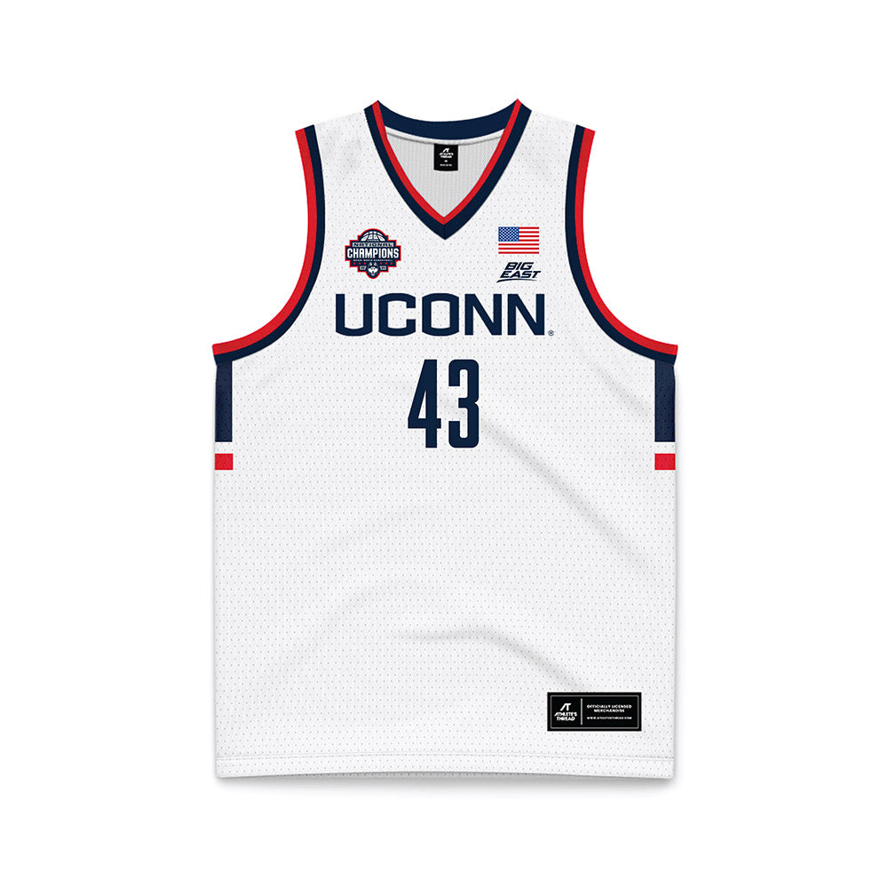 UConn - NCAA Men's Basketball : Souleymane Diaby - White Basketball Jersey-0