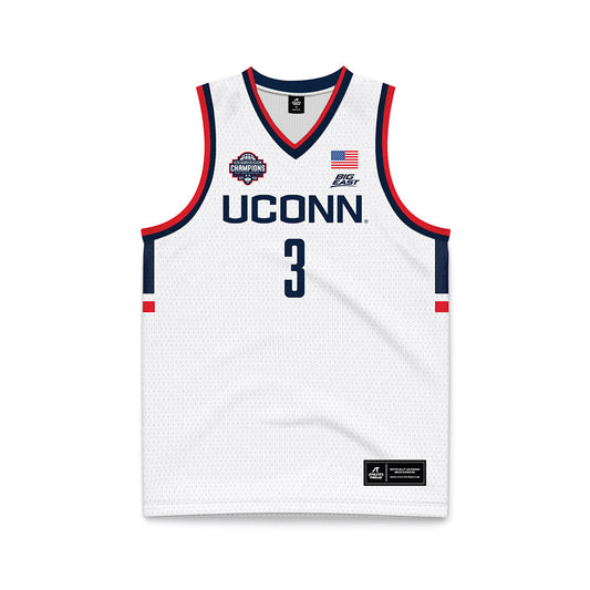 UConn - NCAA Men's Basketball : Jaylin Stewart - National Champions White Basketball Jersey