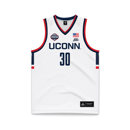 UConn - NCAA Men's Basketball : Liam McNeeley - White Basketball Jersey