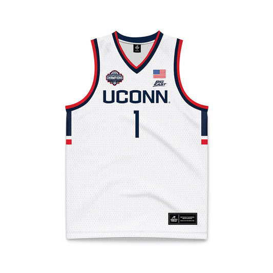 UConn - NCAA Men's Basketball : Solo Ball - National Champions White Basketball Jersey