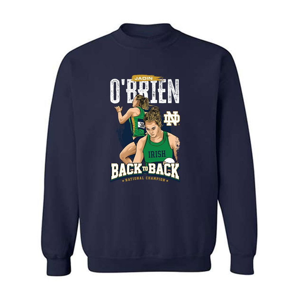 Notre Dame - NCAA Women's Track & Field : Jadin O'Brien - Crewneck Sweatshirt Individual Caricature