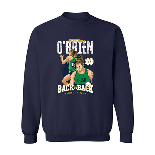 Notre Dame - NCAA Women's Track & Field : Jadin O'Brien - Crewneck Sweatshirt Individual Caricature