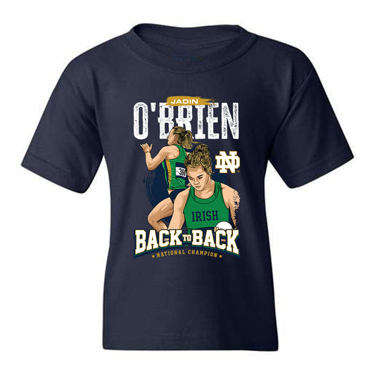 Notre Dame - NCAA Women's Track & Field : Jadin O'Brien - Youth T-Shirt Individual Caricature