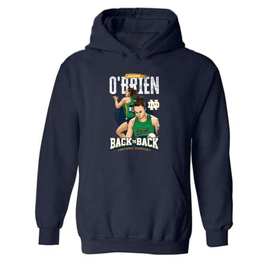 Notre Dame - NCAA Women's Track & Field : Jadin O'Brien - Hooded Sweatshirt Individual Caricature