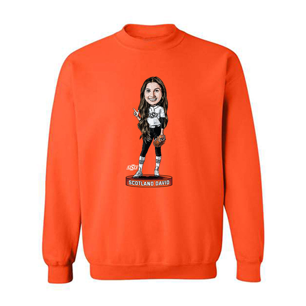 Oklahoma State - NCAA Softball : Scotland David - Crewneck Sweatshirt Individual Caricature