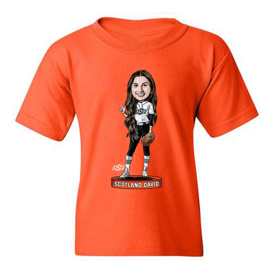 Oklahoma State - NCAA Softball : Scotland David - Youth T-Shirt Individual Caricature