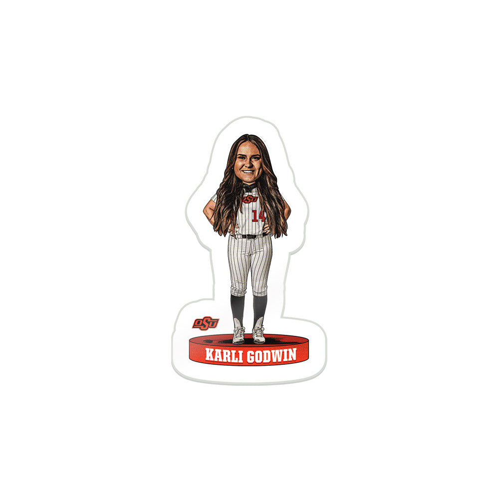 Oklahoma State - NCAA Softball : Karli Godwin - Sticker Individual Caricature