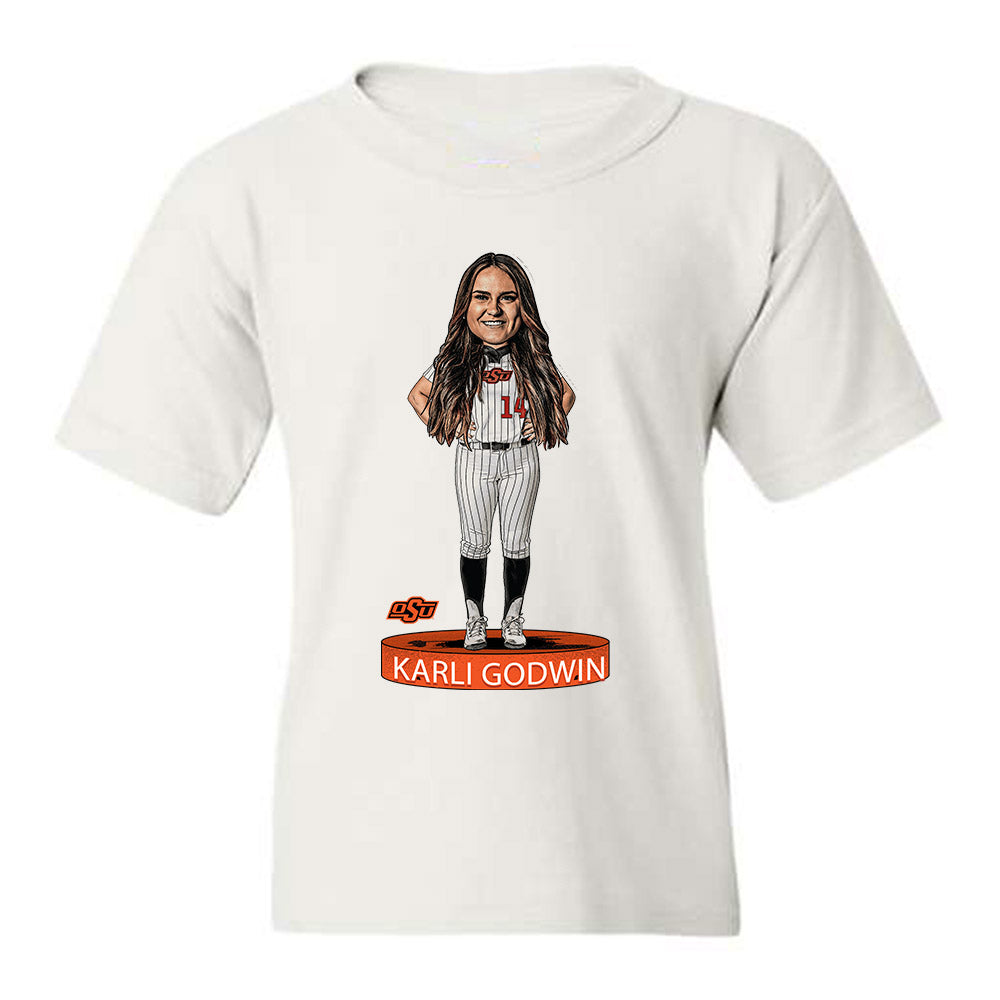 Oklahoma State - NCAA Softball : Karli Godwin - Youth T-Shirt Individual Caricature